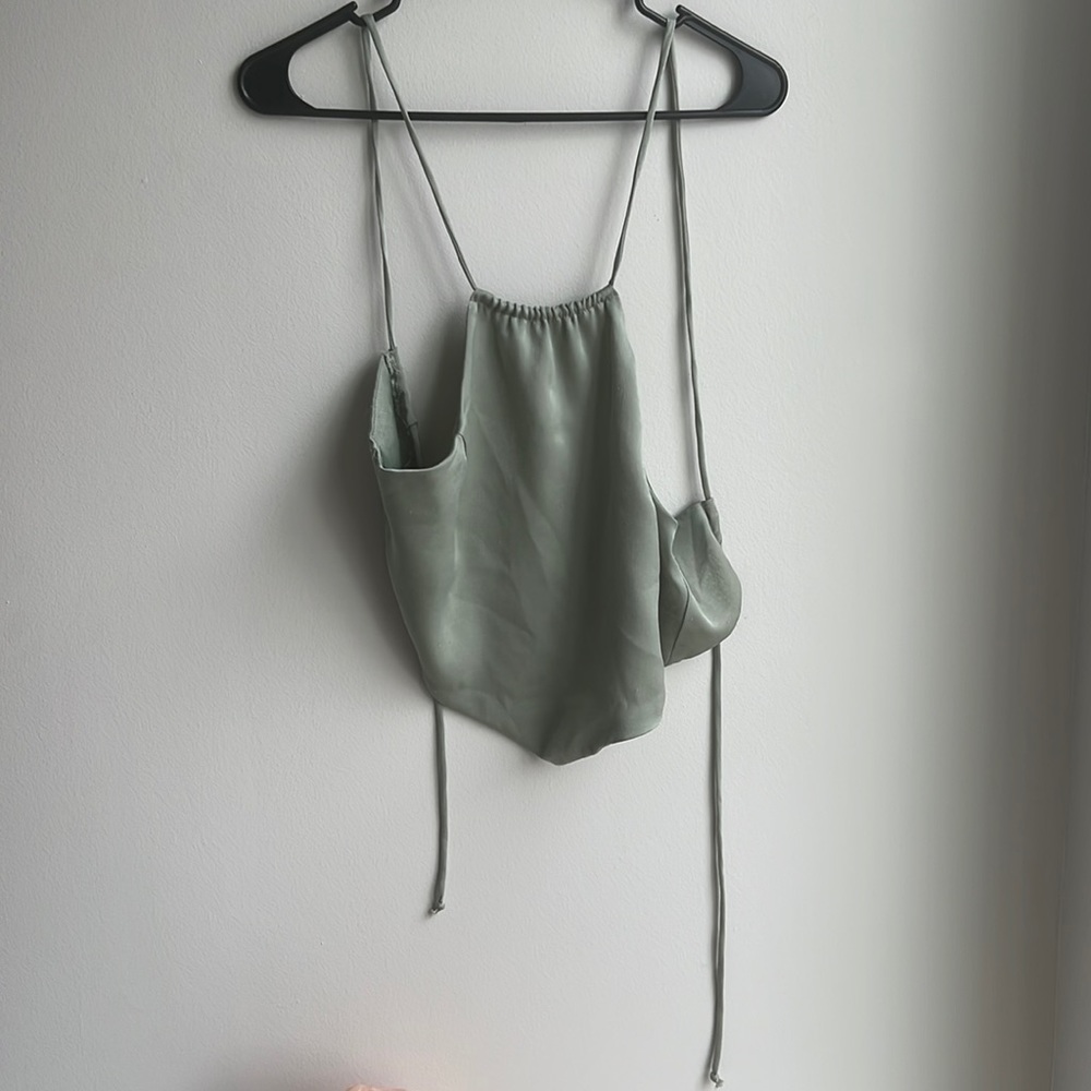 Open Back Satin Crop Top